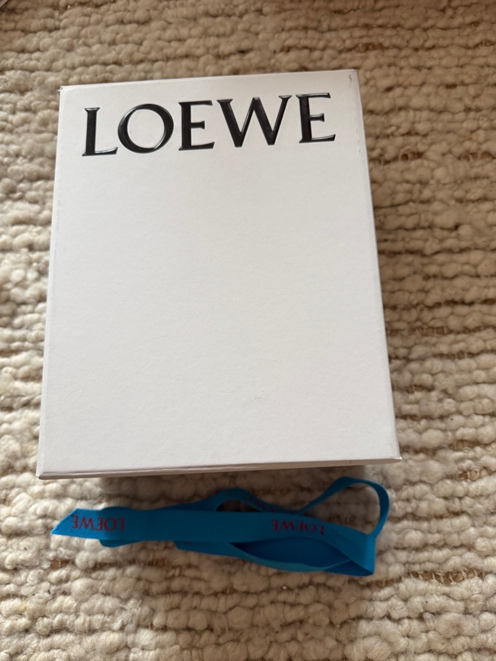 💙Loewe White Box with Black Logo and Blue Ribbon